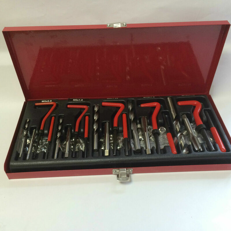 131Pc Stainless Steel Wire Helicoil Type Thread Repair Tool Kit - M5 - M12