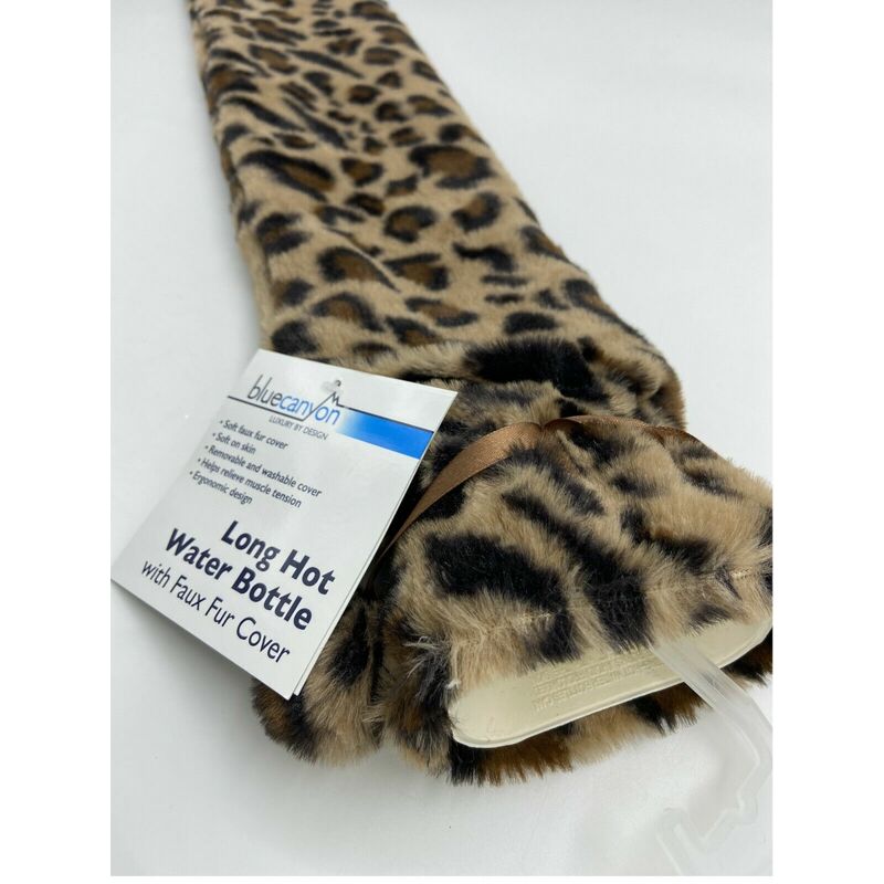 Extra Long Slim Hot Water Bottle Faux Fur Cover Thermotherapy Pain