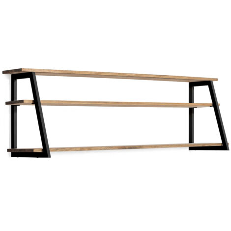 Estantería Poligonal Ascendente 100x35x47cm Negro en madera maciza de pino acabado vintage estilo industrial Box Furniture (1/5)
