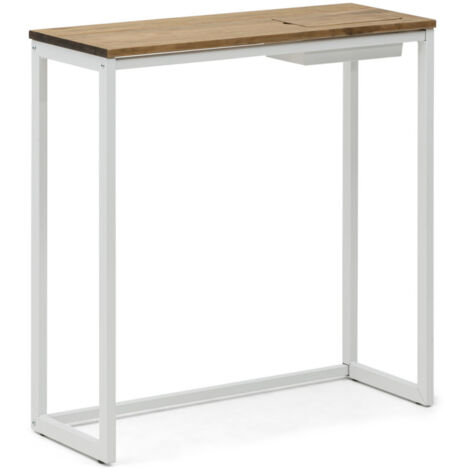 Recibidor Eco-Line blanco envejecido con bandeja oculta Box Furniture 78x30x80cm (1/5)