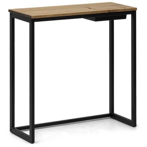 Recibidor Eco-Line negro envejecido con bandeja oculta Box Furniture 118x30x80cm (1/5)