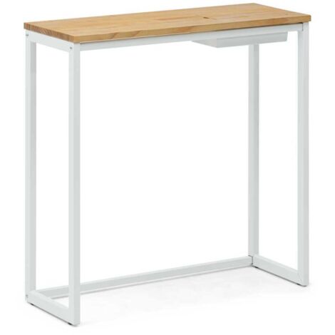 Recibidor Eco-Line blanco natural con bandeja oculta Box Furniture 78x30x80cm (1/5)