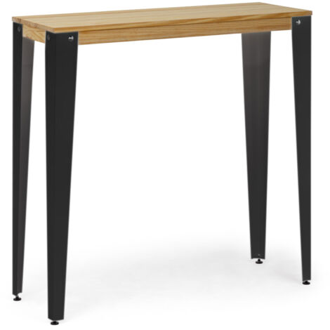 Mesa alta Lunds 40x140x110 cm Fumé en madera de pino maciza acabado natural.