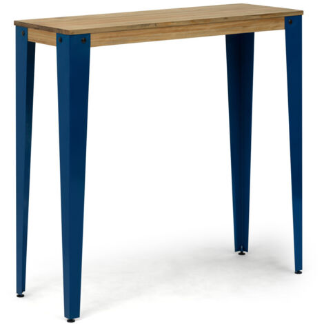 Mesa Lunds Alta 39x70x110cm Azul en madera maciza de pino acabado vintage estilo Industrial Box Furniture