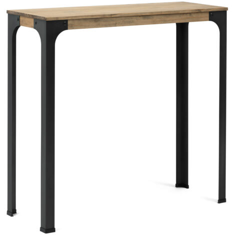 Mesa Alta Bristol 120x80x108cm en madera maciza de pino acabado vintage estilo industrial (1/5)