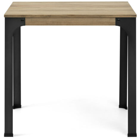 Mesa Bristol cuadrada 80x80x75cm en madera maciza de pino acabado vintage estilo industrial (1/5)