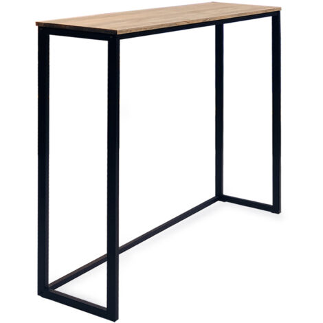 Mesa Alta 118x30x110cm iCub ECO Line Negra en madera maciza de pino acabado envejecido estilo industrial Box Furniture (1/5)