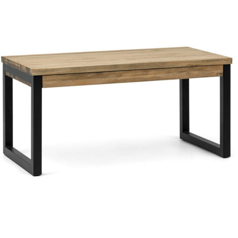 Mesa Elevable iCub Strong ECO 100x50x52cm Negra en madera maciza de pino acabado vintage estilo industrial Box Furniture (1/5)