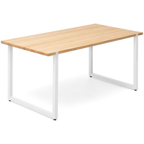 Mesa de comedor Uley 180x80x75cm Blanca en madera maciza de pino acabado natural estilo nórdico industrial Box Furniture (1/5)
