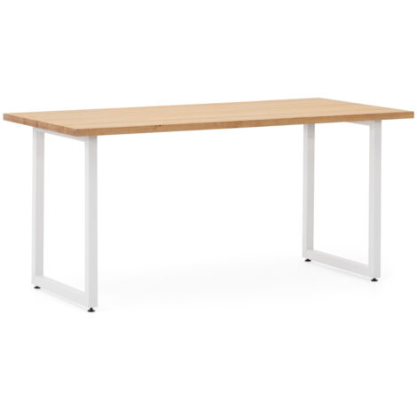 Mesa Comedor iCub Strong ECO 180x80x75cm Blanco en madera maciza de pino acabado natural estilo nórdico industrial Box Furniture (1/5)