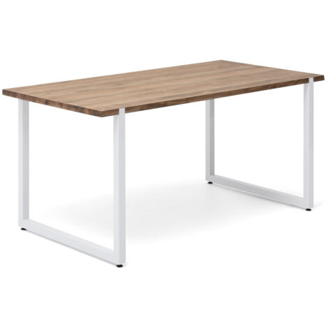Mesa de comedor Uley 180x80x75cm Blanca en madera maciza de pino acabado vintage estilo industrial Box Furniture (1/5)