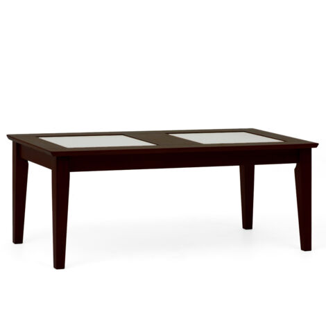 Mesa de Centro estilo contemporáneo 120x60x46 en maderas naturales color wengué oscuro (1/4)