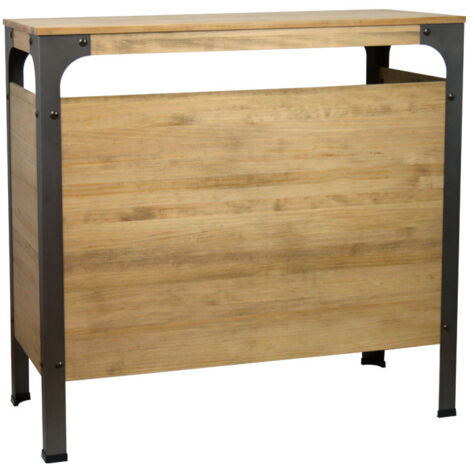 Mostrador Bristol 140x40x108cm en madera maciza de pino acabado vintage estilo industrial (1/5)