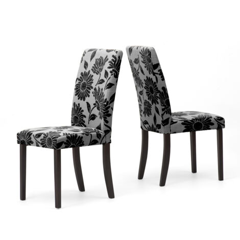 Pack de 2 Sillas Dianna Negro, patas en madera maciza color wengué (1/4)