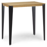 Mesa alta Lunds rectangular 60x100x110cm Fume en madera de pino maciza acabado natural.