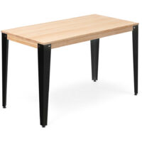 Mesa Lunds 160x80x75cm Fume en madera maciza de pino acabado natural estilo nórdico industrial Box Furniture