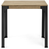 Mesa Bristol cuadrada 70x70x75cm en madera maciza de pino acabado vintage estilo industrial