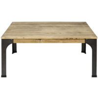 Mesa de centro Bristol 80x120x46cm en madera maciza de pino acabado vintage estilo industrial.