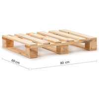 Palet de madera media paleta con 6 tablas de superficie