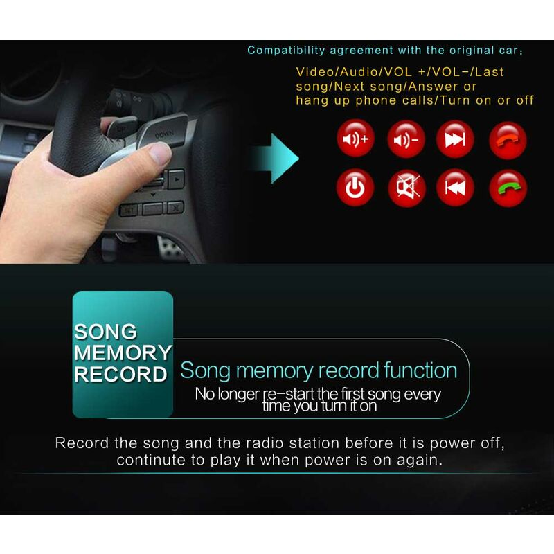 7 pouces Autoradio Bluetooth Gps Navigation Voiture Stereo Lecteur Mp5  Controle De L Ecran Tactile+