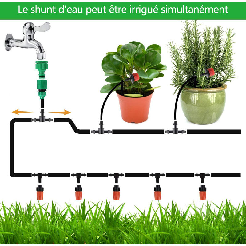 Kit d'irrigation goutte automatique tuyau d'arrosage automatique de plantes  serre de jardin système d'irrigation de 25M - Cdiscount Jardin