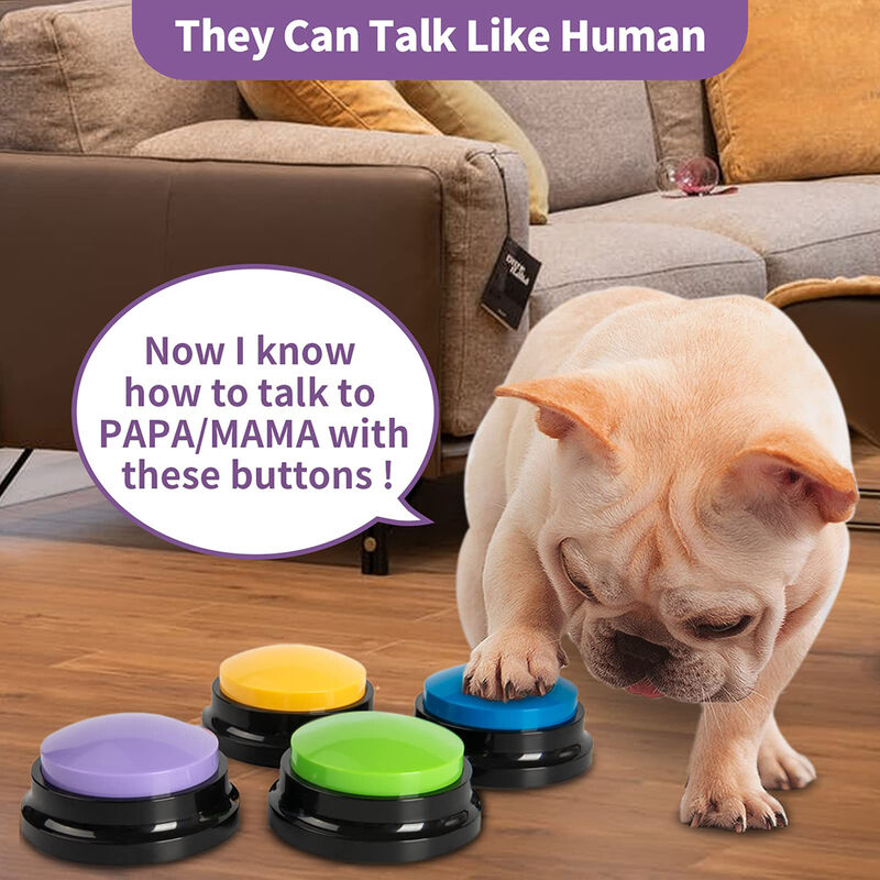 Buzzer de communication pour chien à touches, interactif & vocal