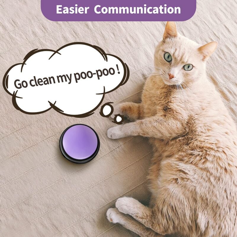 Bouton de chien pour Communicat, boutons d'enregistrement et de lecture,  buzzers pour chats animaux de compagnie