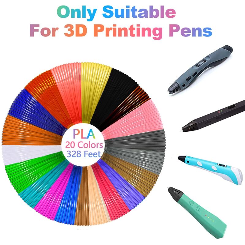 Recharges de filament PLA de 1,75 mm, 10 couleurs de 10,1 m de chaque