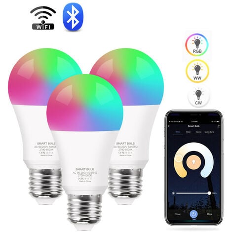 Ampoule LED RGB intelligente avec Wifi et Bluetooth