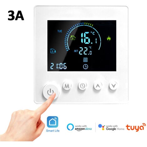 Thermostat sans fil TUYA WiFi RF 6 en 1, pour chaudière à gaz/eau/chauffage  au