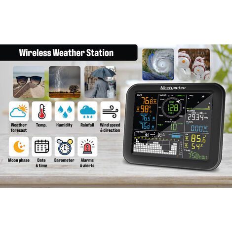 Station Météo - Kit 5 capteurs - anémomètre, girouette, pluie, temperature,  humidité