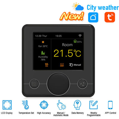 Thermostat Intelligent ZigBee Tuya Commande Vocale Compatible avec