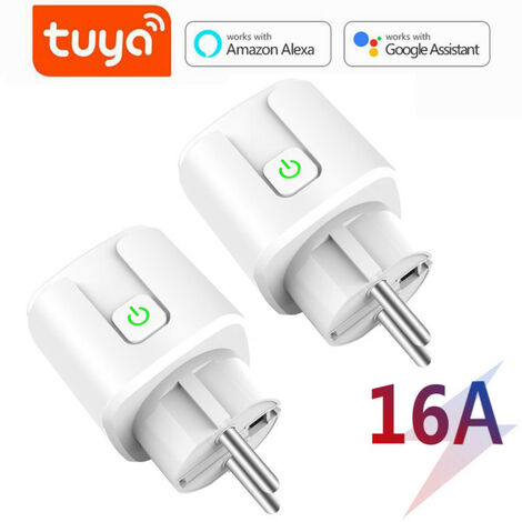 2Pcs Prise Connectee Wifi, 16A Compatible Avec Android Ios  Alexa Google  Home Assistant Courant Programmable