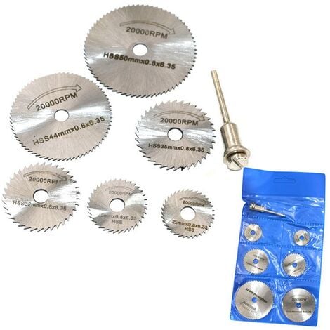 7 pièces ensemble Mini Hss scie circulaire lame outil rotatif pour Dremel  coupe-métal ensemble d