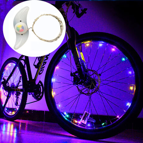 Lumieres de roue de velo a LED etanches Colores 2 pieces accessoires de  decoration de velo
