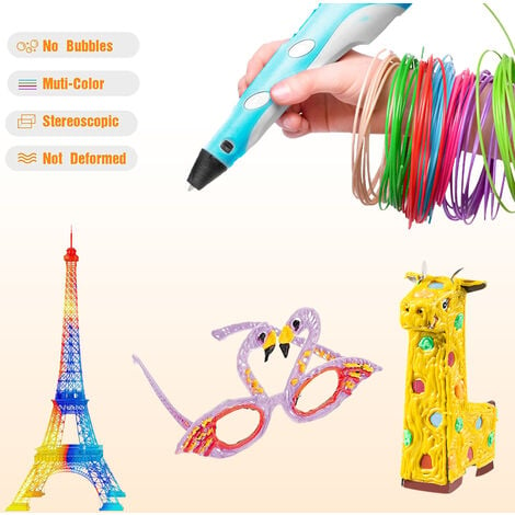 SJLERST Filament de stylo 3D PLA, 10 couleurs, stylo 3D et stylo d