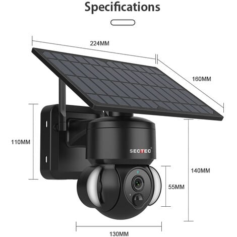 Camera Surveillance WiFi Exterieure sans Fil Batterie avec panneau solaire  :  , camera de chasse