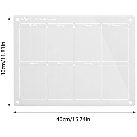 Tableau de Planification de Calendrier Magnetique Acrylique Hebdomadaire  Mensuel Fournitures pour l'ecole le bureau le