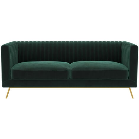 Canapé 2 places en velours vert foncé - GATSBY