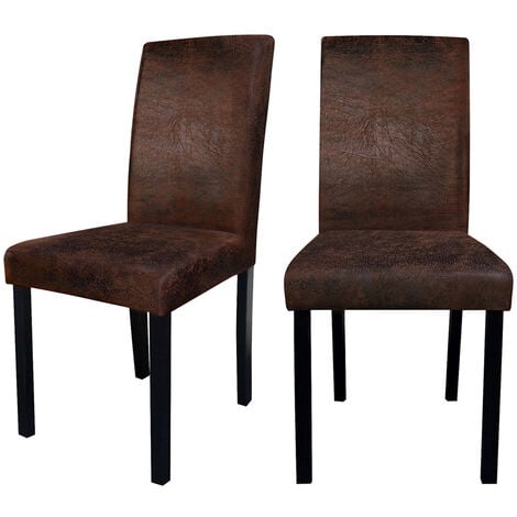 Chaises marron vintage pas chères pour salle à manger x6 - Hannah