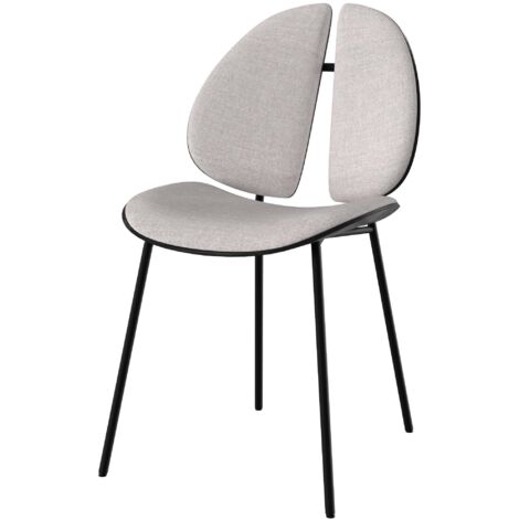 Chaise en tissu gris et bois noir - COCCINELLE (1/5)