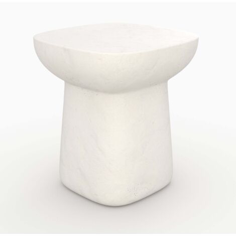 Table d'appoint carrée en béton blanc - SAMUI (1/5)