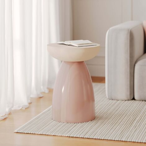 Table d'appoint ronde en métal rose D40 cm - COLETTE