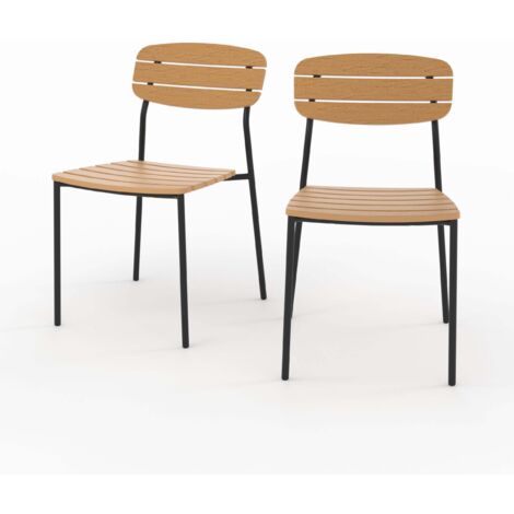 Lot de 2 chaises de jardin en résine synthétique - TAYA (1/5)