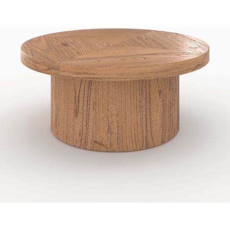Miroir Rond VALI 80cm - Cadre Bois Chêne Naturel - Design Épuré Pour Salon Et Chambre
