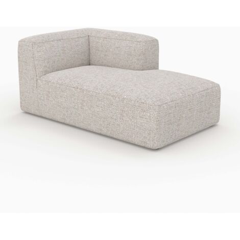 Méridienne d'angle à droite pour canapé modulable en tissu beige - Hestia