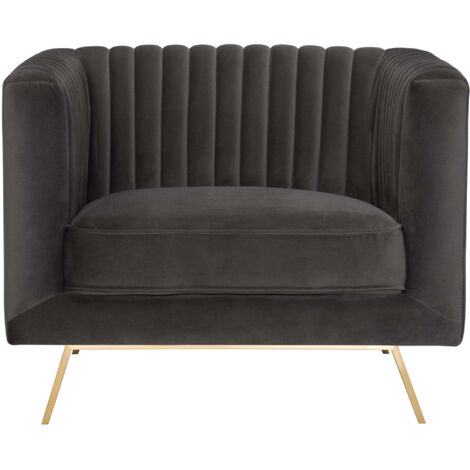 Fauteuil en velours gris - Gatsby (1/5)