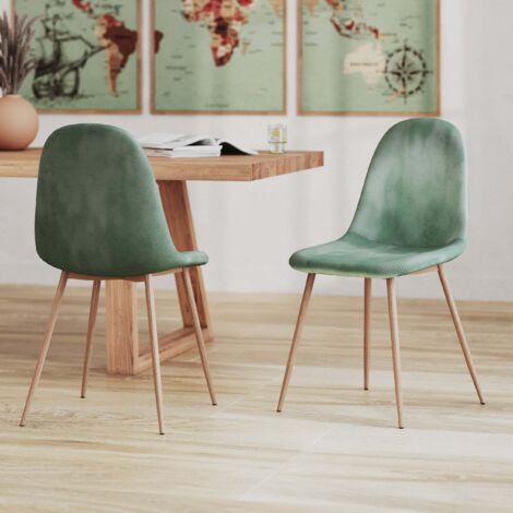 Ensemble de 2 chaises de salle à manger en velours doux, chaise de salon confortable et rembourrée, salle de maquillage/chambre | Leroy Merlin
