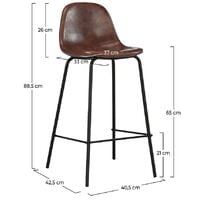 Chaise de bar mi-hauteur Henrik marron 65 cm (lot de 2)