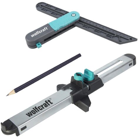 wolfcraft Set per "Trasferimento degli angoli e montaggio del laminato" I 8660000 I 2 strumenti pratici per la posa precisa di vinile e laminato (1/5)